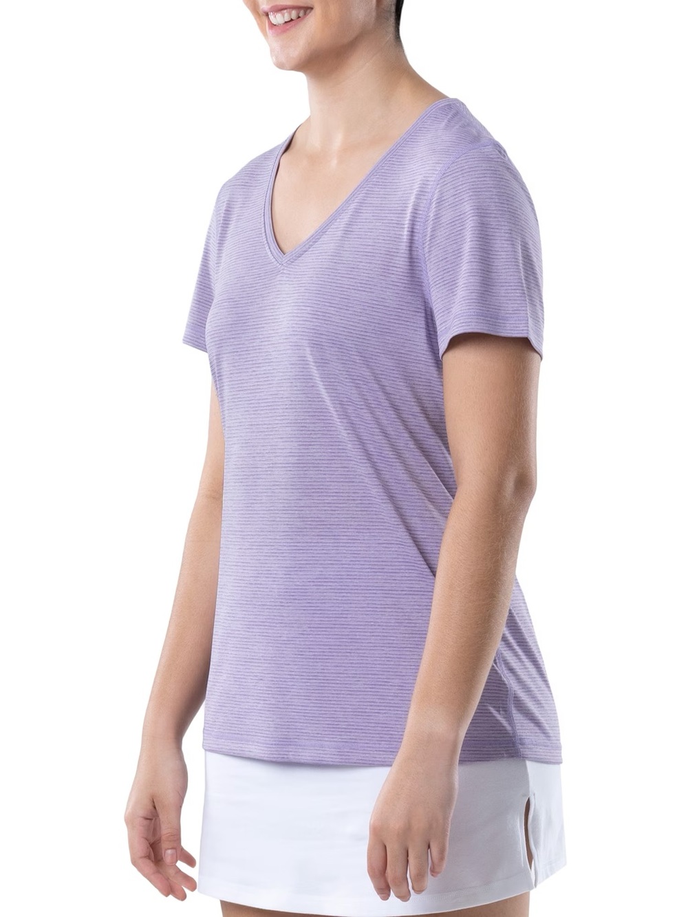 ATHLETIC WORKS DRIWORKS Short Sleeve V-Neck Jersey T-Shirt purple size small